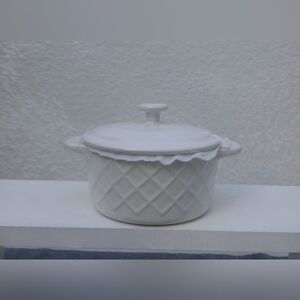 White Ceramic Mini Casserole Dish